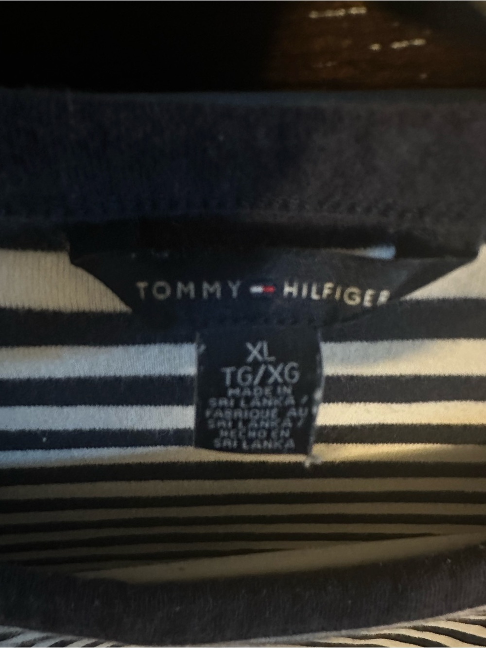 Tommy Hilfiger Men’s Navy & White Striped Polo Shirt